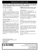 Preview for 3 page of Goldair GCH255B Operating Instructions