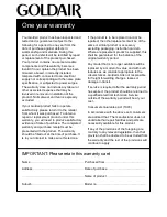 Preview for 6 page of Goldair GCHS100 Operating Instructions Manual