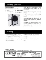 Preview for 4 page of Goldair GCHV150 Operating Instructions