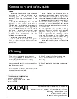 Preview for 3 page of Goldair GCHV200 Operating Instructions Manual