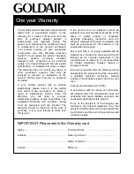 Preview for 6 page of Goldair GCHV200 Operating Instructions Manual