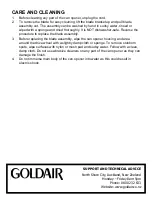 Preview for 5 page of Goldair GCO200 Operating Instructions Manual