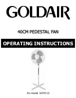 Предварительный просмотр 1 страницы Goldair GCPF110 Operating Instructions Manual