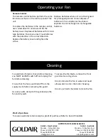 Preview for 15 page of Goldair GCPF315 Operating Instructions Manual