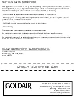 Preview for 5 page of Goldair GCT200 Operating Instructions Manual