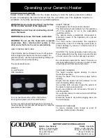 Preview for 4 page of Goldair GCT260 Operating Instructions Manual