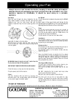 Preview for 3 page of Goldair GCTF450 Operating Instructions