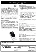 Preview for 5 page of Goldair GCV340 Operating Instructions Manual