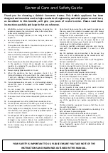 Preview for 2 page of Goldair GCV370 Operating Instructions Manual