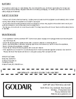 Preview for 6 page of Goldair GCW250 Operating Instructions Manual