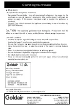 Preview for 10 page of Goldair GECO260 Operating Instructions Manual