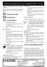 Preview for 4 page of Goldair GEFT215C Operating Instructions Manual