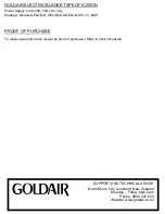 Preview for 5 page of Goldair GELUB SERIES Operating Instructions Manual