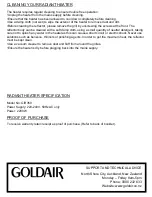 Preview for 4 page of Goldair GIR350 Operating Instructions