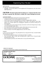 Preview for 13 page of Goldair GIR500 Operating Instructions Manual