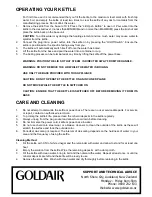 Preview for 4 page of Goldair GK420 Operating Instructions