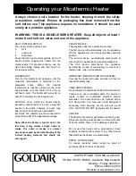 Preview for 6 page of Goldair GMH150 Operating Instructions Manual