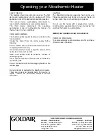 Preview for 5 page of Goldair GMH230 Operating Instructions Manual