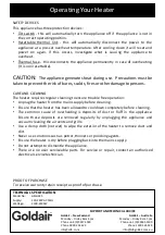 Preview for 10 page of Goldair GMH325 Operating Instructions Manual