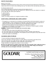 Preview for 4 page of Goldair GMH500 Operating Instructions