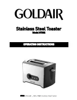 Goldair GT302 Operating Instructions Manual preview