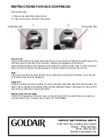 Preview for 6 page of Goldair GVC100 Operating Instructions Manual