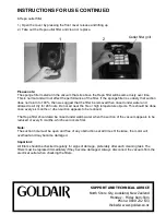 Предварительный просмотр 6 страницы Goldair GVC400 Operating Instructions Manual