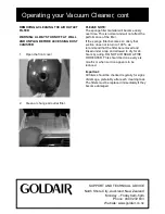 Preview for 7 page of Goldair GVC410 Operating Instructions Manual