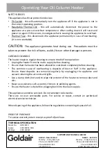 Preview for 10 page of Goldair Platinum GPOC4310 Operating Instructions Manual