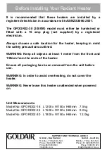 Preview for 3 page of Goldair Platinum GPORD02-18 Operating Instructions Manual