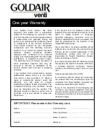 Preview for 6 page of Goldair Venti GCDF160 Operating Instructions Manual