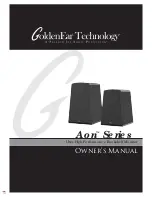 Preview for 1 page of GoldenEar Technology Aon Series Owner'S Manual