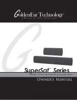 Preview for 1 page of GoldenEar Technology SuperSat Series Owner'S Manual