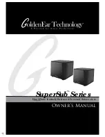 Preview for 1 page of GoldenEar Technology SuperSub Series Owner'S Manual