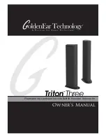 GoldenEar Technology Triton Three Owner'S Manual preview