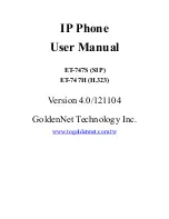 Предварительный просмотр 1 страницы GoldenNet ET-747H User Manual