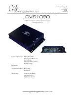 Preview for 1 page of Golding Audio DVS1080 Manual