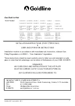 Goldline GL2BZLPG Installation Instructions & User And Operator Instructions предпросмотр