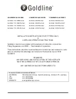 Preview for 1 page of Goldline GLDUAL 4 BZLPG-Cast Installation Instructions & Use & Care Manual