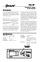 Preview for 1 page of Goldline TD-SP Quick Start Manual