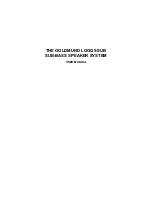 Goldmund LOGOS SUB User Manual preview