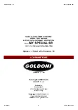 Preview for 1 page of GOLDONI MY SPECIAL 14 Operator'S Manual