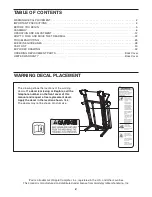 Предварительный просмотр 2 страницы Gold's Gym 1000 Lt Treadmill User Manual