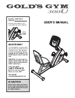 Preview for 1 page of Gold's Gym 300 U User Manual