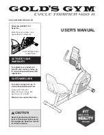 Gold's Gym CYCLE TRAINER 400 R User Manual preview