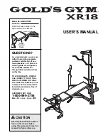 Preview for 1 page of Gold's Gym GGBE15830 User Manual