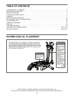 Preview for 2 page of Gold's Gym GGEL63910.9 User Manual