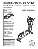 Preview for 1 page of Gold's Gym GGEL66008.0 User Manual