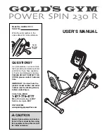 Preview for 1 page of Gold's Gym GGEX61707.0 User Manual