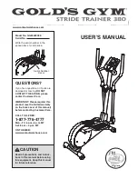 Preview for 1 page of Gold's Gym Stride Trainer 380 User Manual